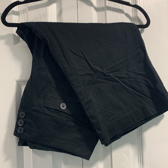 Black Larry Levine Stretch Wide Leg Capri - Picture 6 of 6